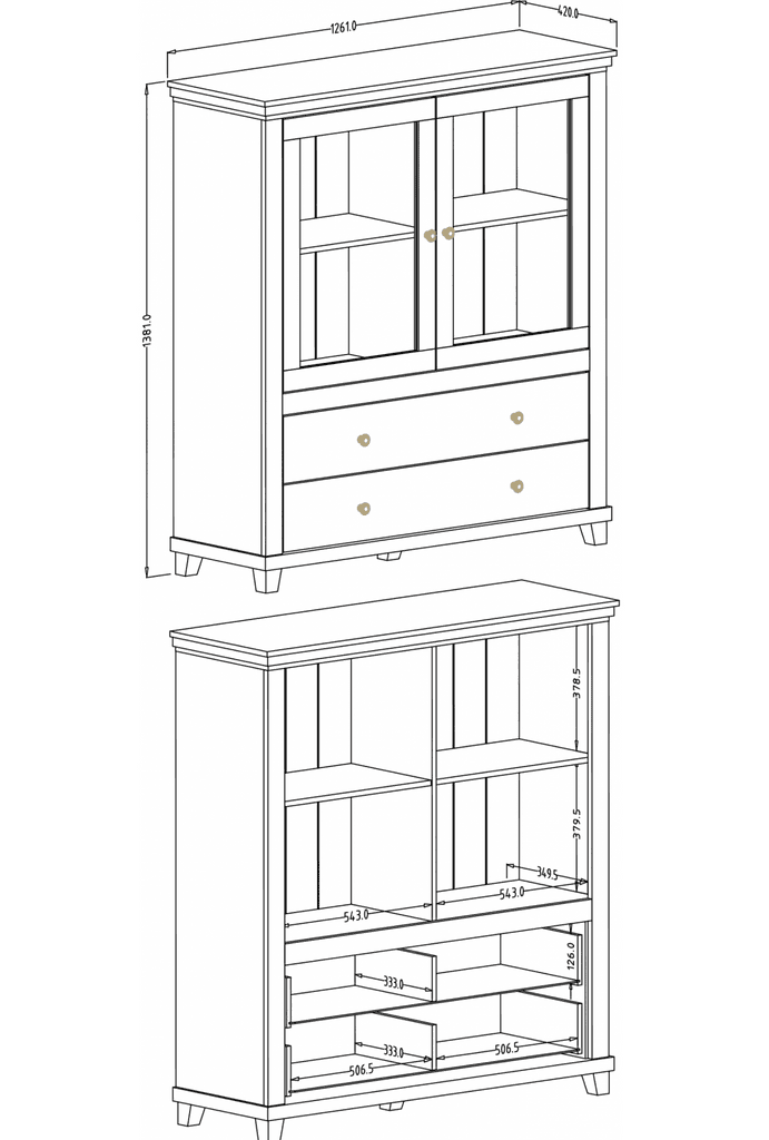 Evora 46 Display Cabinet 126cm - product image 4