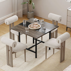 Square Conference Table Meeting Room Table with Thickened Tabletop-Grey