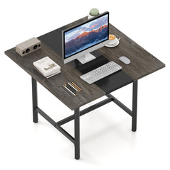 Square Conference Table Meeting Room Table with Thickened Tabletop-Grey