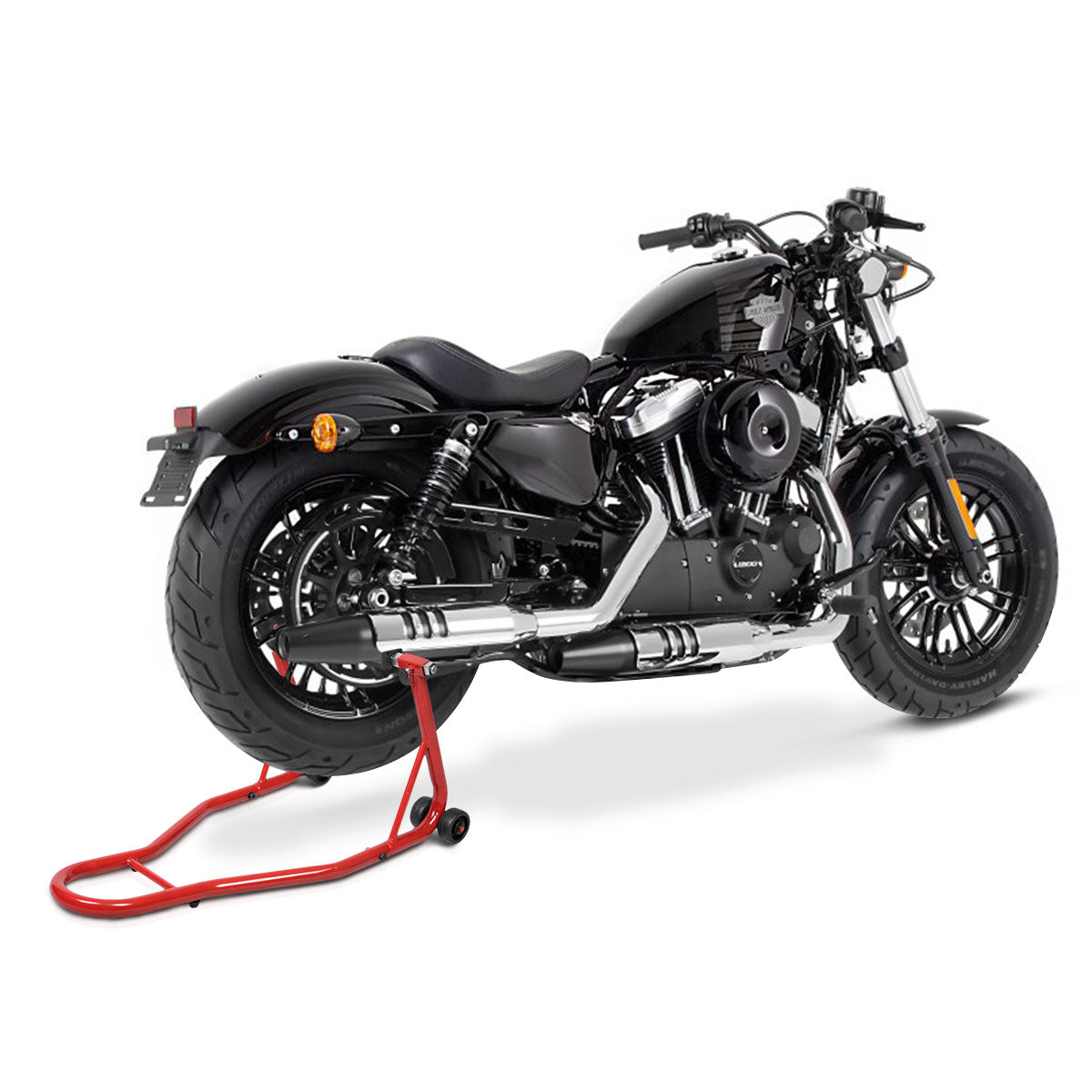 Portable Steel Motorcycle Stand Sport Bike Rear Wheel Lift-Red
