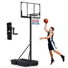 Stepless Adjustable Basketball Hoop with Stable Weighted Base