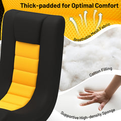 360° Swivel Gaming Chair 4 Position Adjustable Folding Floor Sofa-Yellow