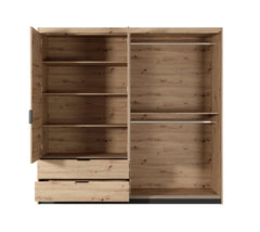 Wardrobe TALLY Oak Artisan / Grey