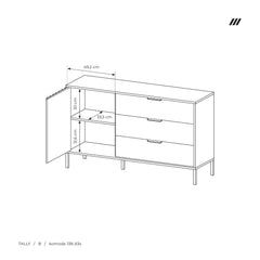 Sideboard D3S TALLY Oak Artisan / Grey
