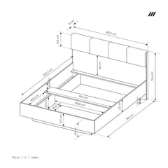 Bed TALLY Oak Artisan / Grey