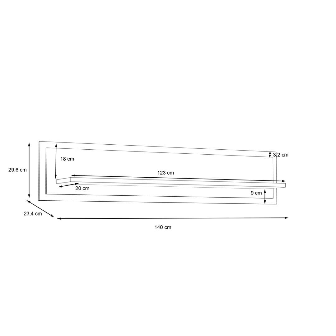 Trondheim Floating Shelf 140cm in Oak Artisan, image 4