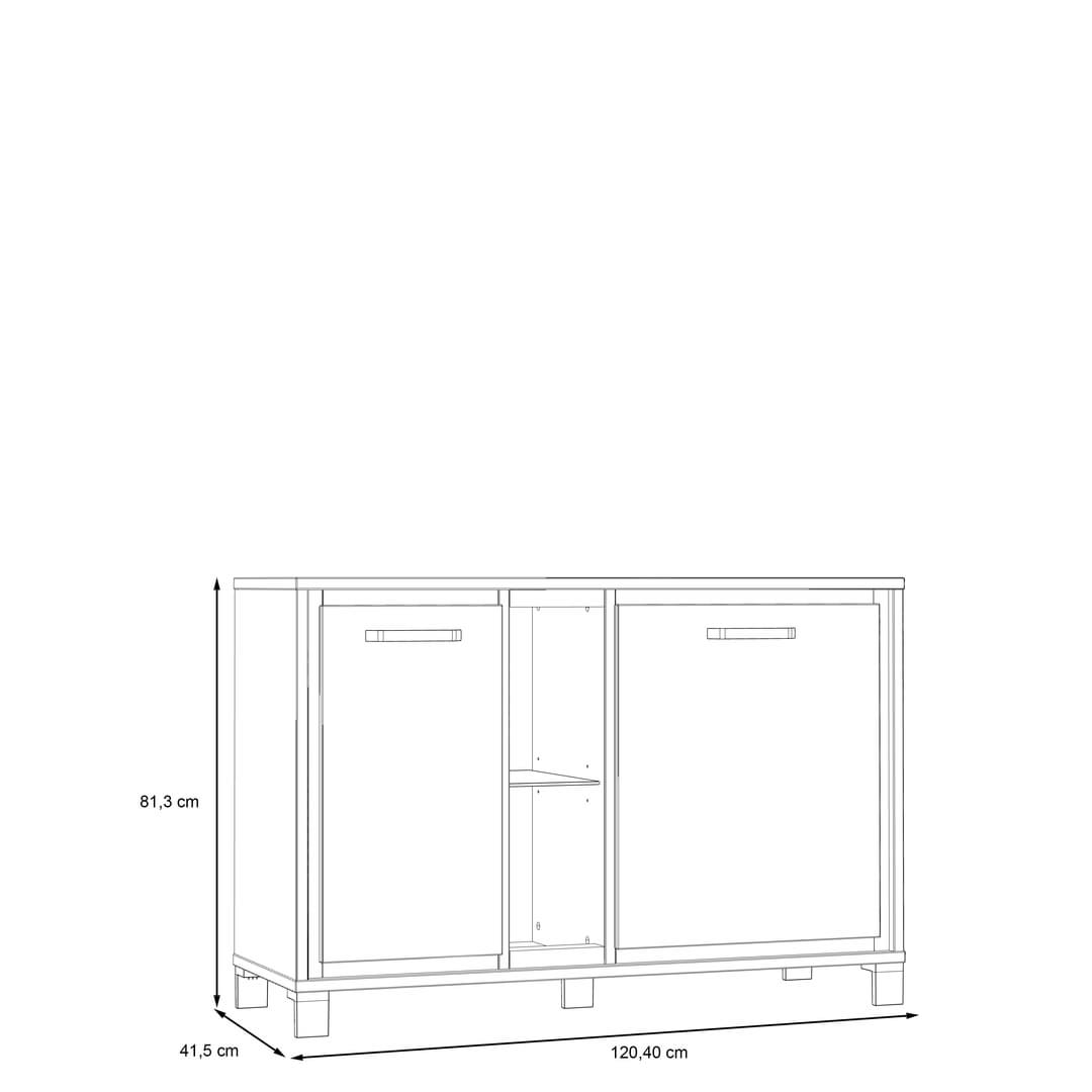Trondheim Sideboard Cabinet 120cm in Oak Artisan, image 6