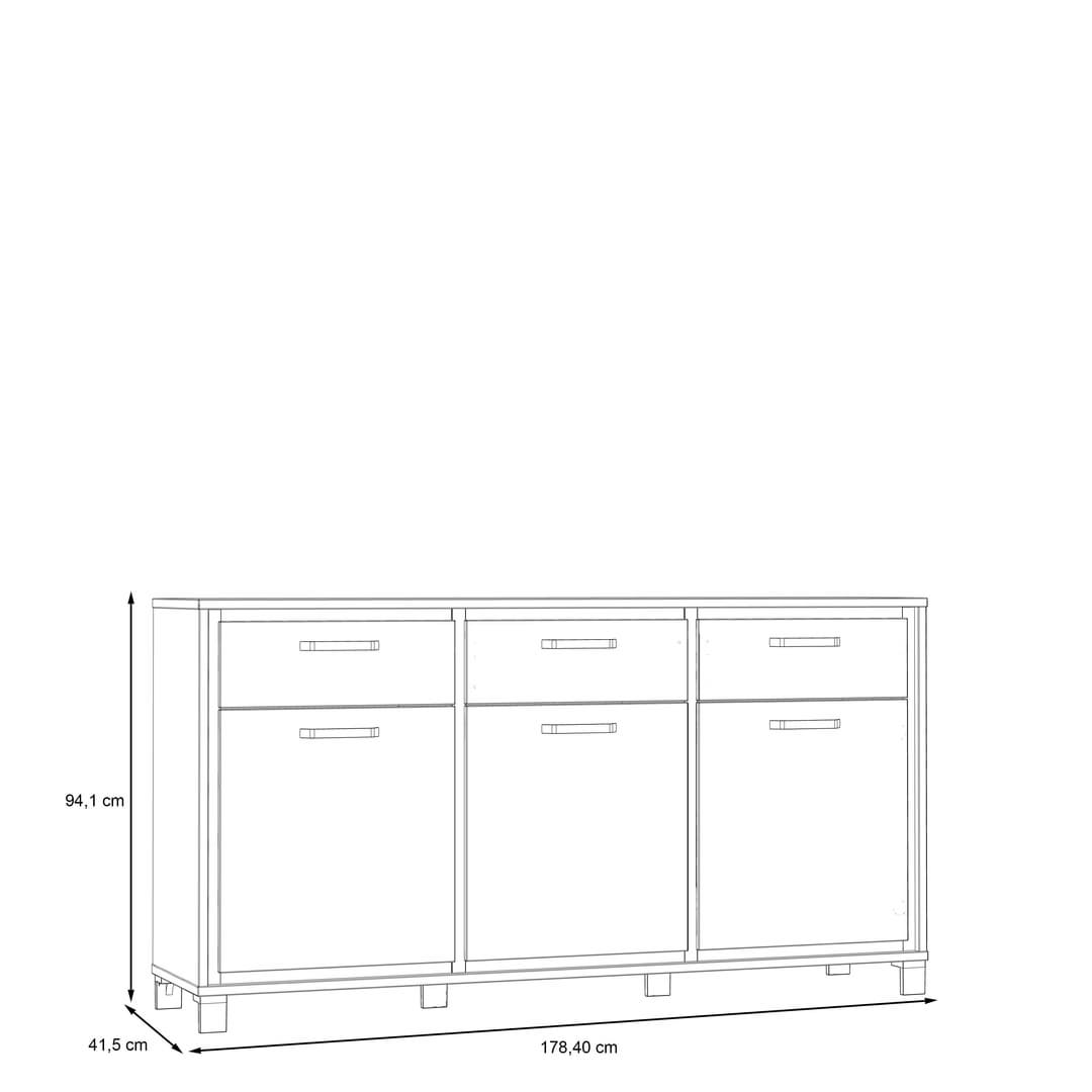 Trondheim Sideboard Cabinet 178cm in Oak Artisan, image 6