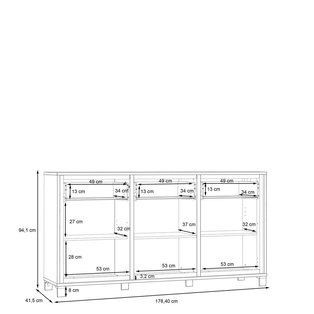 Trondheim Sideboard Cabinet 178cm in Oak Artisan, image 7