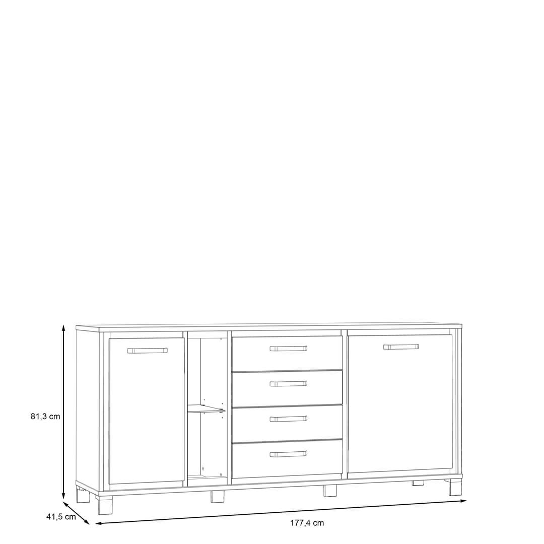 Trondheim Sideboard Cabinet 177cm in Oak Artisan, image 6