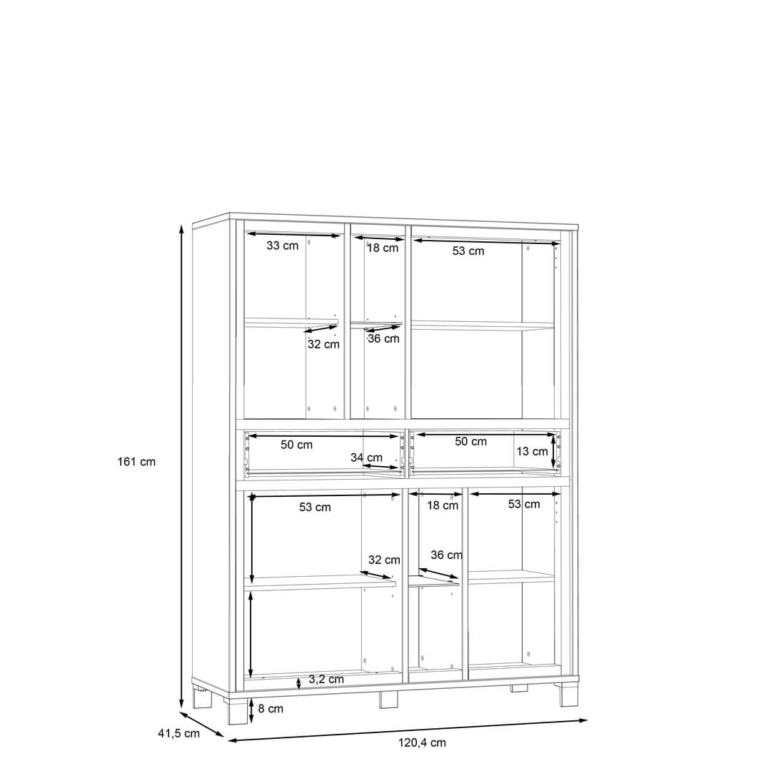 Trondheim Highboard Cabinet 120cm in Oak Artisan, image 7