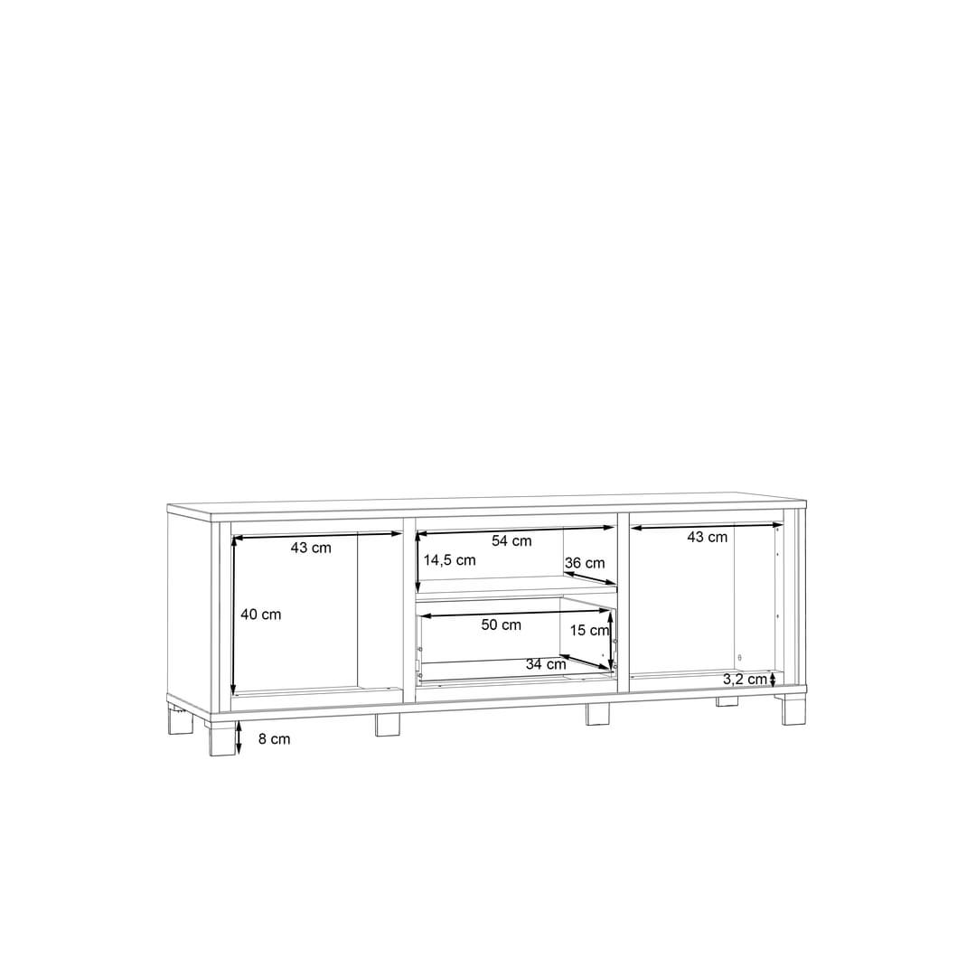 Trondheim TV Cabinet 158cm in Oak Artisan, image 6