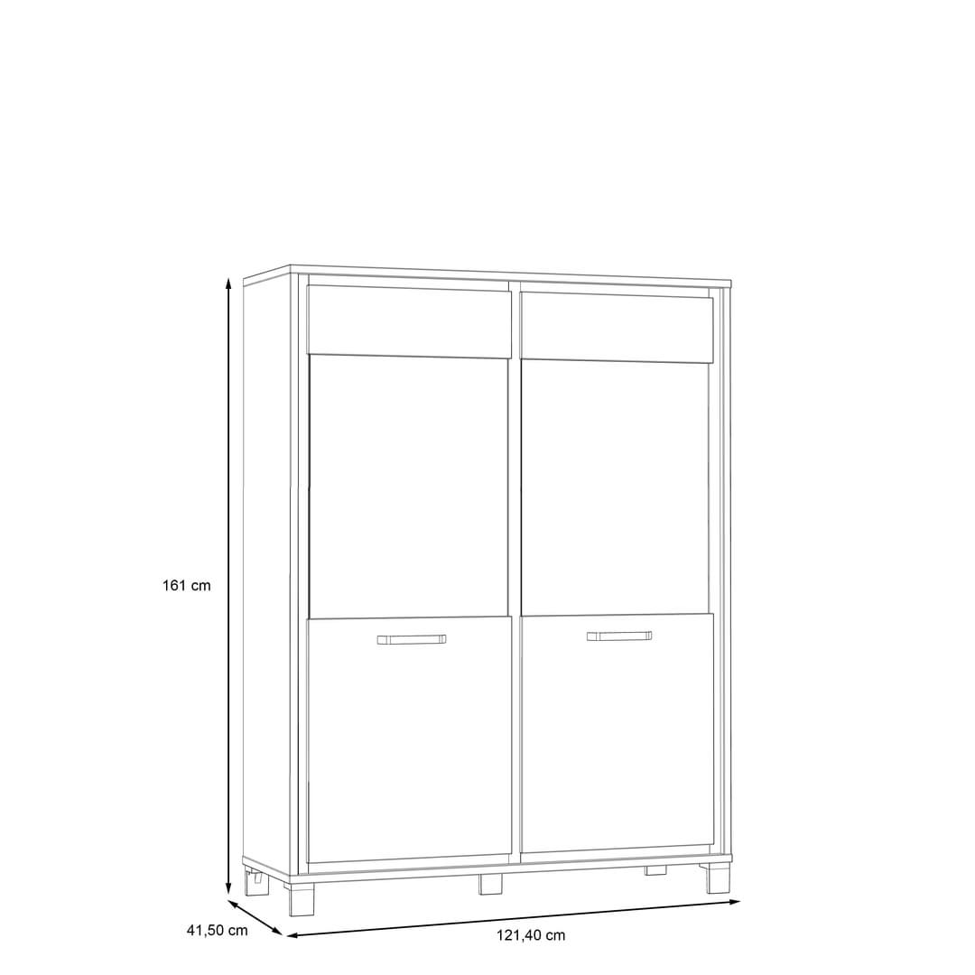 Trondheim Display Cabinet 121cm in Oak Artisan, image 8
