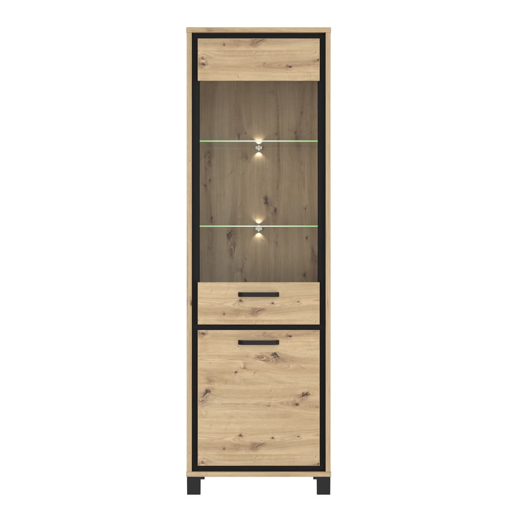 Trondheim Tall Display Cabinet 64cm in Oak Artisan, image 7
