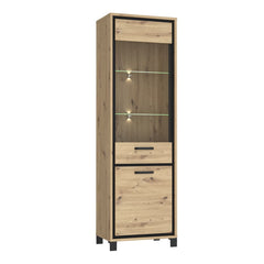 Trondheim Tall Display Cabinet 64cm in Oak Artisan, image 4