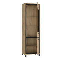 Trondheim Tall Display Cabinet 64cm in Oak Artisan, image 3