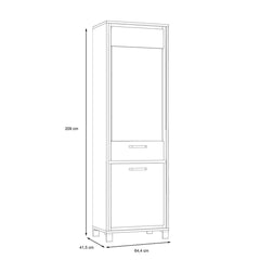 Trondheim Tall Display Cabinet 64cm in Oak Artisan, image 8