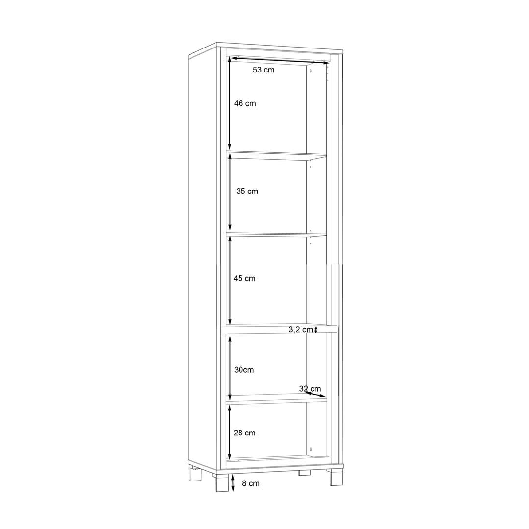 Trondheim Tall Display Cabinet 64cm in Oak Artisan, image 9