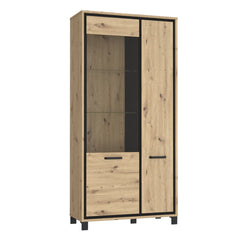 Trondheim Tall Display Cabinet 101cm in Oak Artisan, image 2