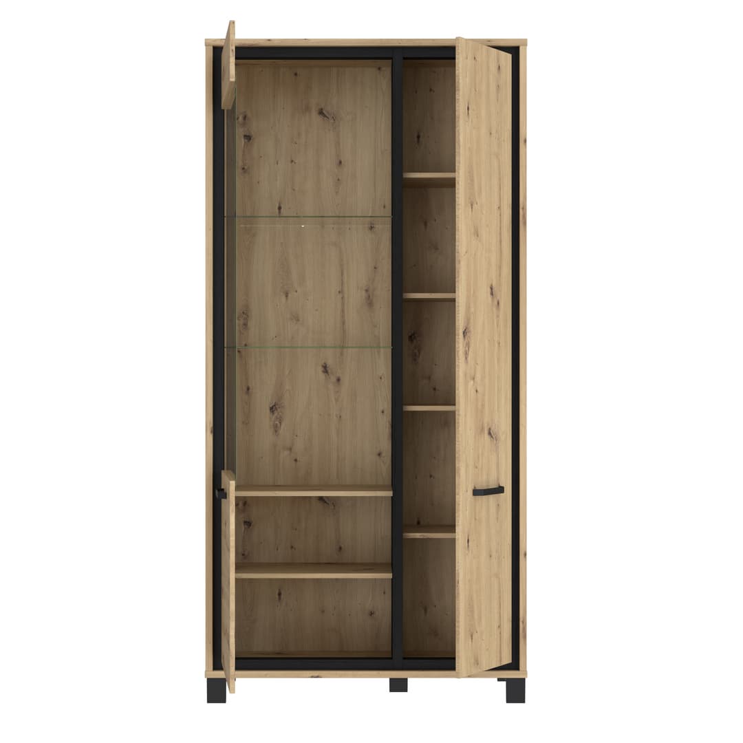Trondheim Tall Display Cabinet 101cm in Oak Artisan, image 6