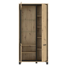 Trondheim Tall Display Cabinet 101cm in Oak Artisan, image 6