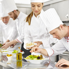 Stainless Steel Catering Table with Adjustable Undershelf and Leveling Feet