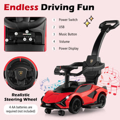 3-in-1 Ride On Push Car with Removable Guardrails and Handle-Red