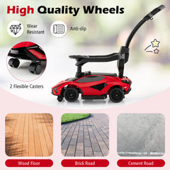 3-in-1 Ride On Push Car with Removable Guardrails and Handle-Red