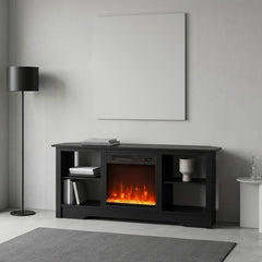 TV Stand and Electric Fireplace Set in Black, image 3
