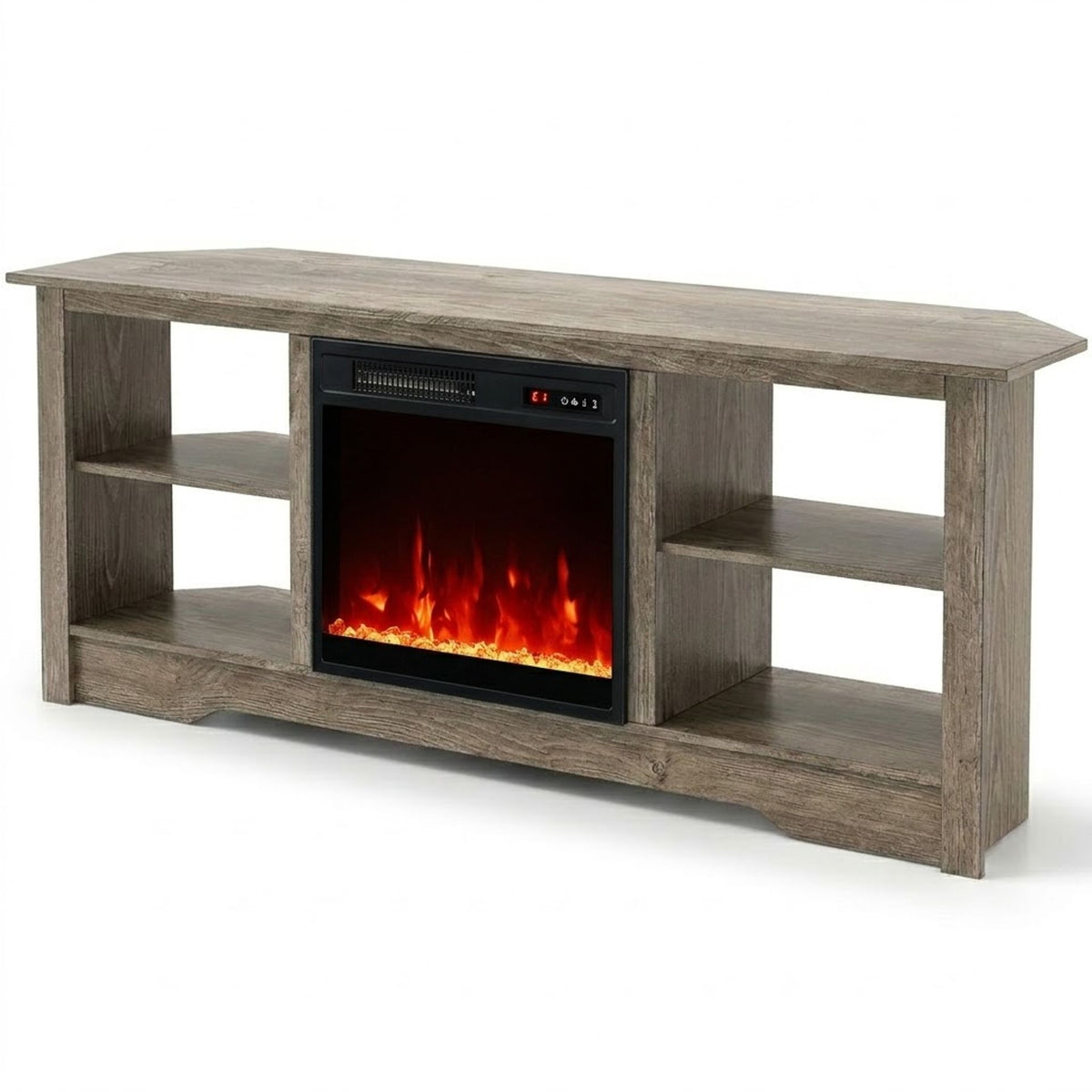 TV Stand and Electric Fireplace Set in Grey