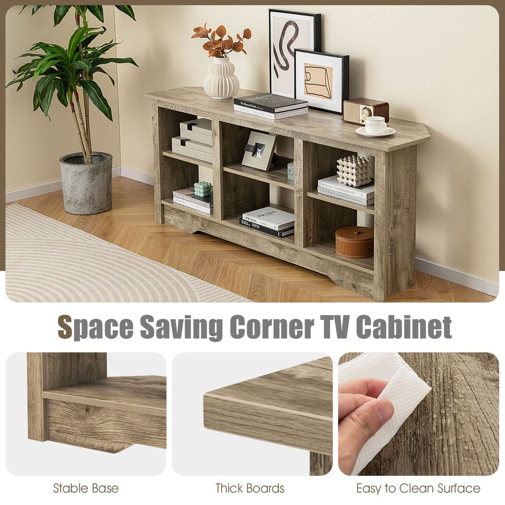TV Stand Electric Fireplace Grey image