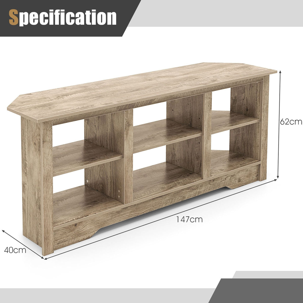 TV Stand and Electric Fireplace Set in Grey, image 4