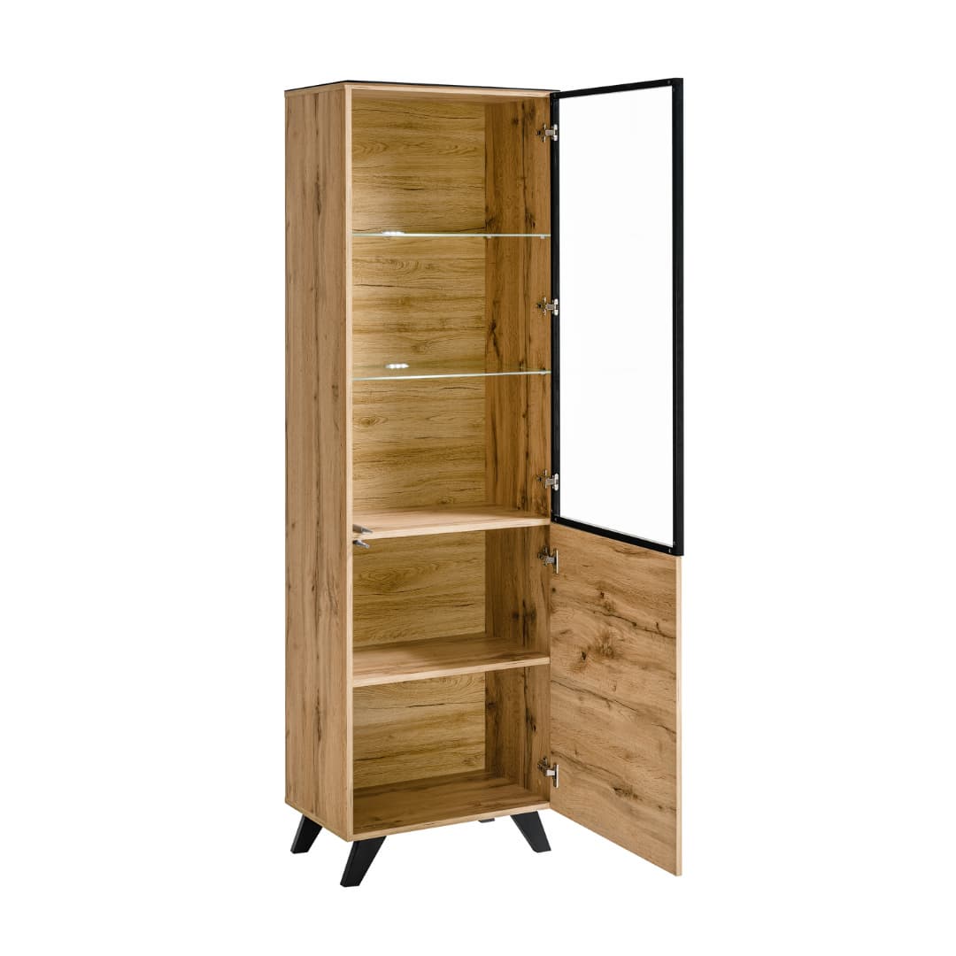 Thin Tall Display Cabinet 60cm