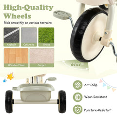 Toddler Tricycle with Removable Rear Storage Basket for Boys and Girls 2-5 Years Old-Green