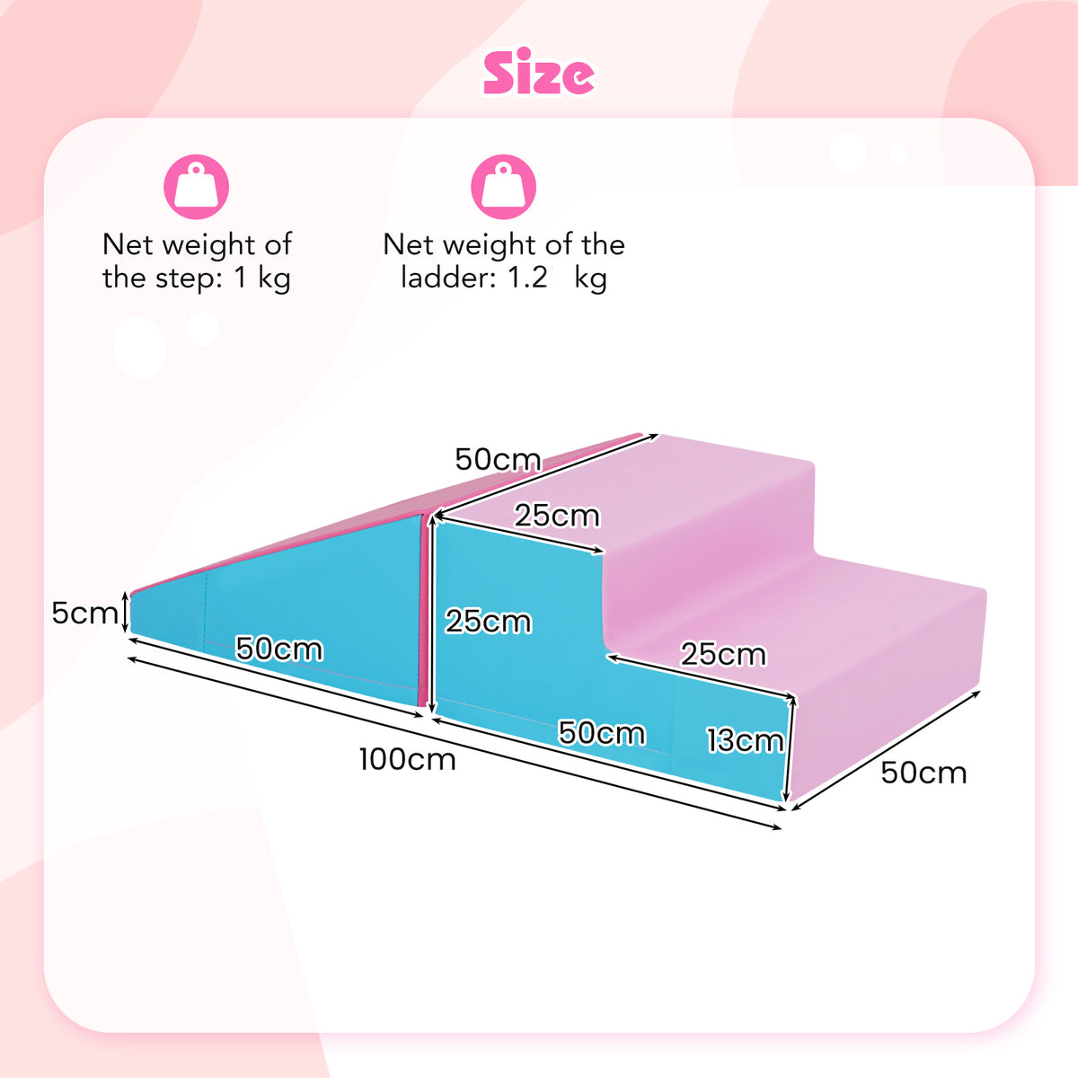 Toddler Climb and Crawl Foam Play Set-Pink & Blue