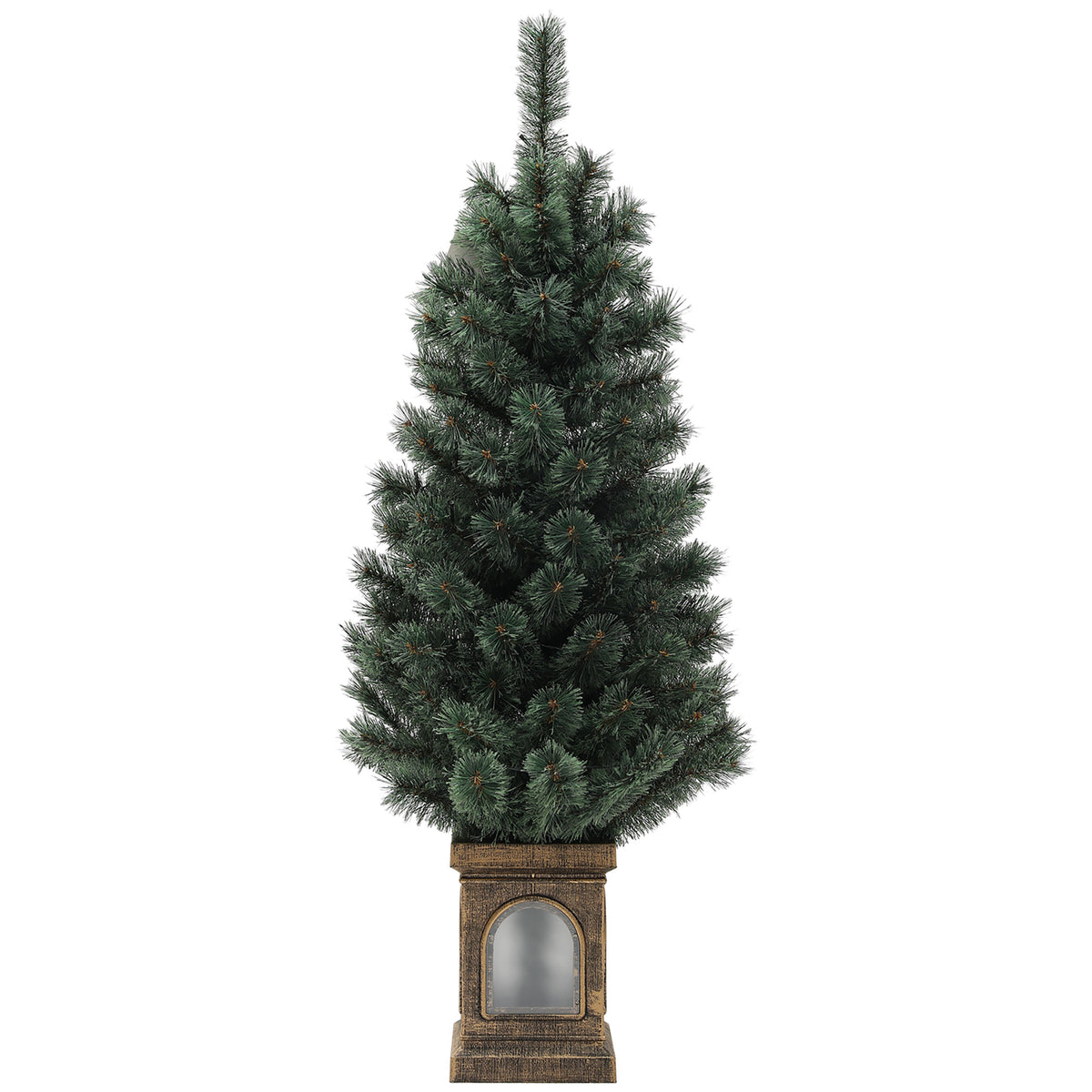 HOMCOM 4ft Artificial Christmas Tree with 80 Warm White LED Lights, 8 Modes and Remote, Realistic Xmas Tree with Square Stand for Party Decoration, Green