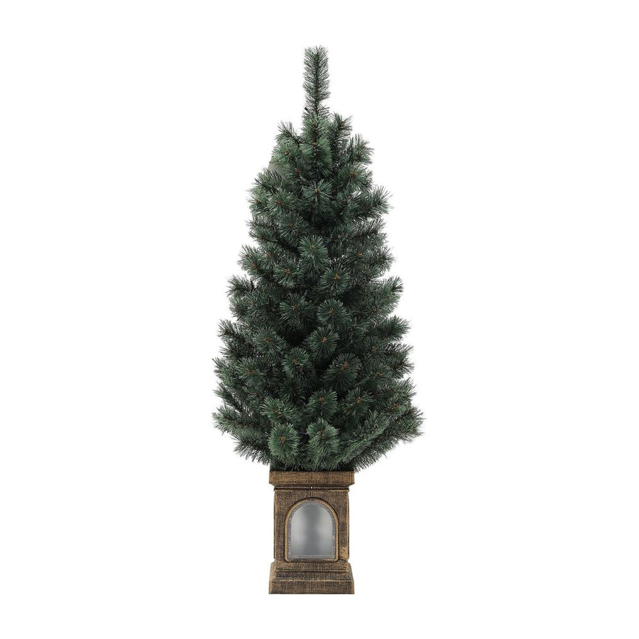 HOMCOM 4ft Artificial Christmas Tree with 80 Warm White LED Lights, 8 Modes and Remote, Realistic Xmas Tree with Square Stand
