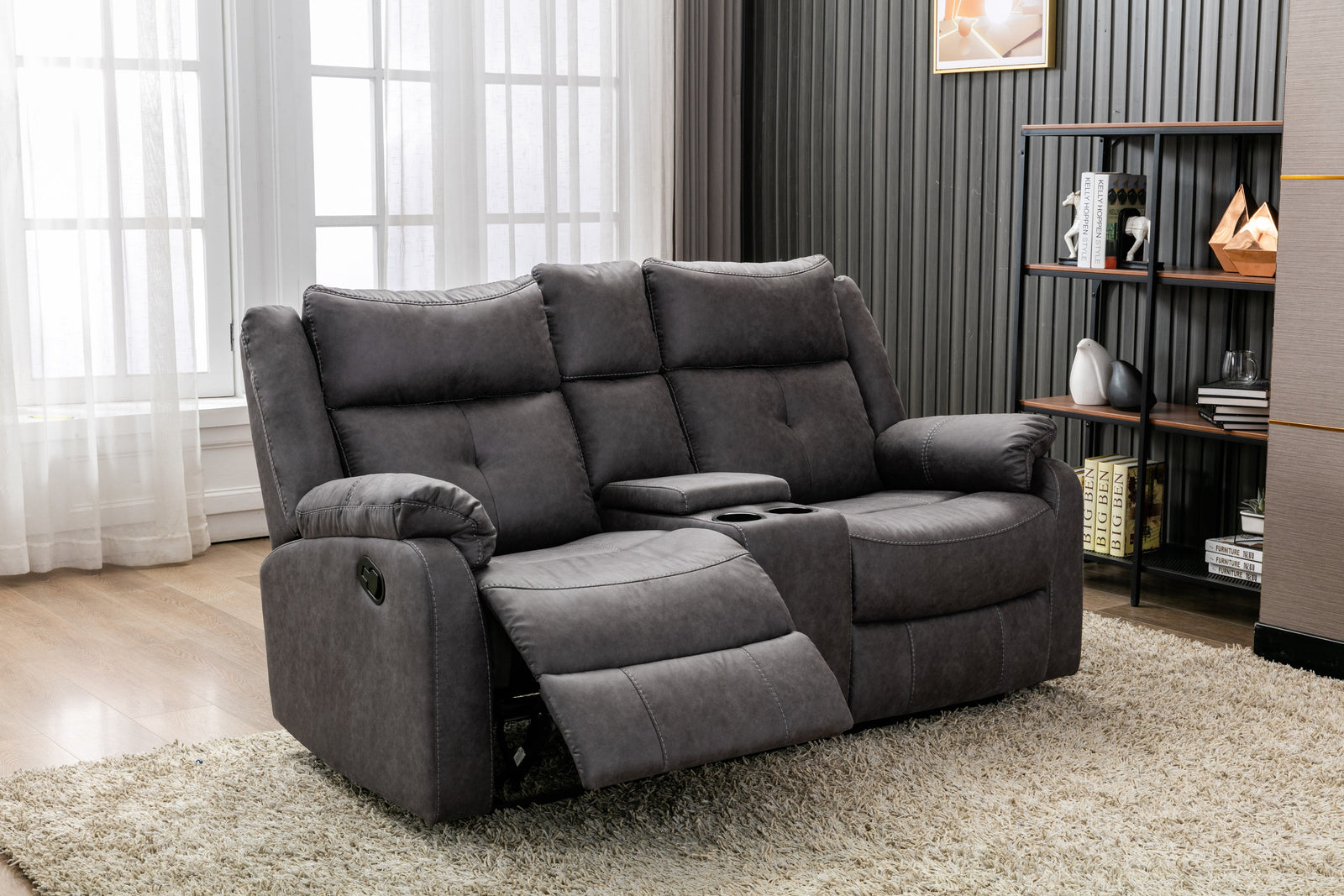 Cavsey 3 Seater Sofa Grey (Recliner)