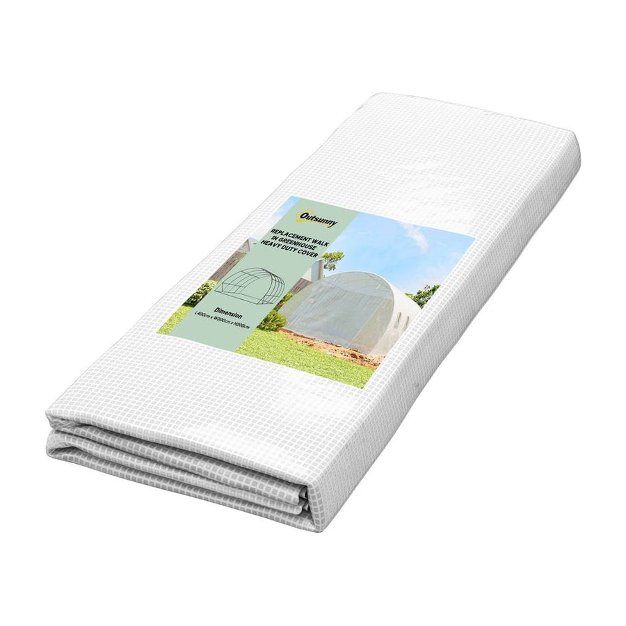 Outsunny 4 x 3 x 2m Polytunnel Greenhouse Replacement Cover ONLY Winter Garden Plant PE Cover for Tunnel Walk-in Greenhouse