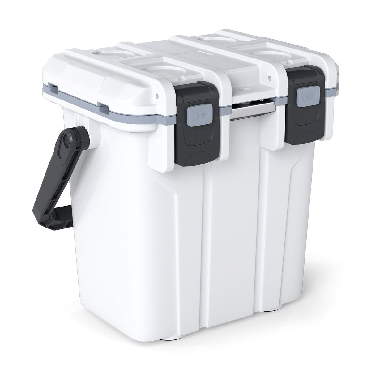 Ultra-Light Injection Molded Cooler 20L Hard Ice Chest with Swing-up Handle and Bottle Opener-White