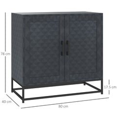 HOMCOM Modern Sideboard, Freestanding Sideboard Storage Cabinet with Adjustable Shelf and 2 Doors for Living Room, Black
