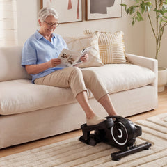 Under Desk Elliptical Pedal Exerciser Adjustable Magnetic Resistance and Whisper Quiet-Silver