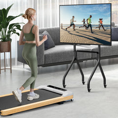 Height Adjustable Floor TV Stand with AV Shelf