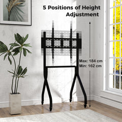 Height Adjustable Floor TV Stand with AV Shelf