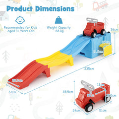 Up and Down Roller Coaster Expandable Roller Coaster Kids Ride on Toy with Storage Box-Blue