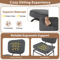 Upholstered Accent Chair with Sponge Padding and Adjustable Foot Pads-Grey