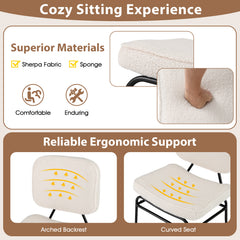 Upholstered Accent Chair with Sponge Padding and Adjustable Foot Pads-White