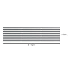 Outsunny 4 Pole Camping Windbreaks, Beach Wind Shield Shelter with Carry Bag and Steel Poles, Outdoor Caravan Privacy Shield, 540cm x 150cm, Grey and White