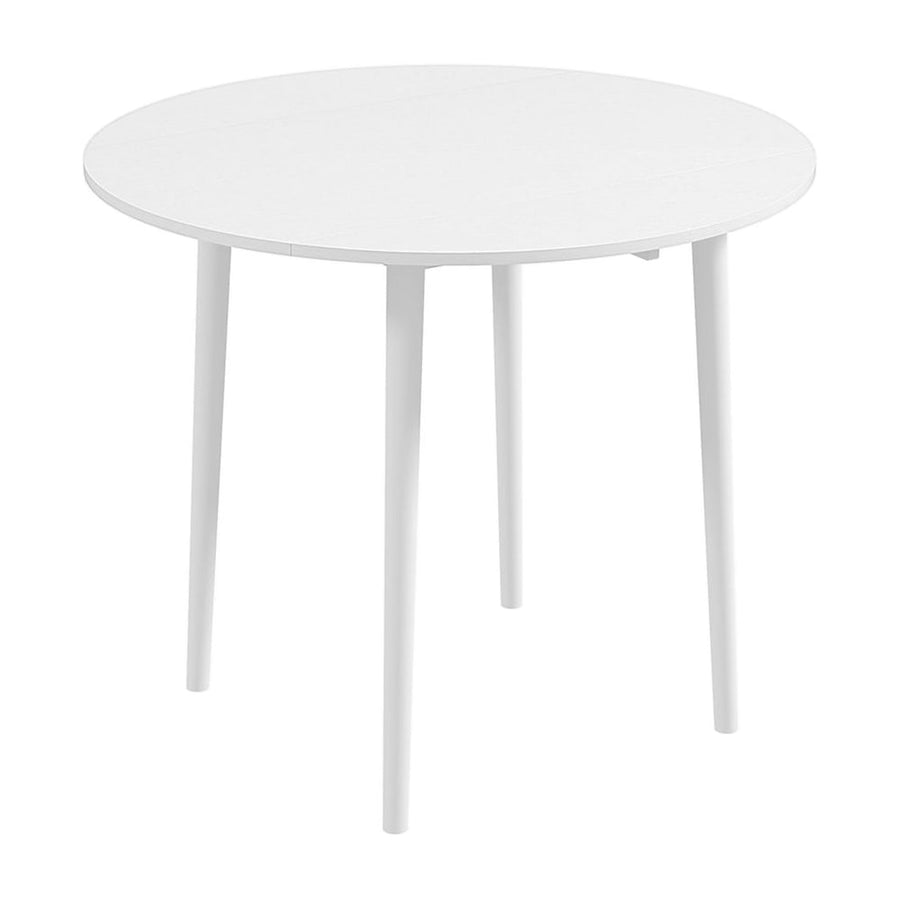 HOMCOM Folding Dining Table for 4, Round Drop Leaf Table, Modern Space Saving Small Kitchen Table with Wood Legs for Dining
