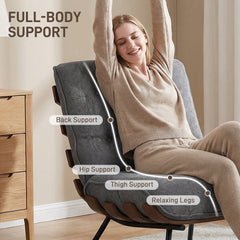 HOMCOM Accent Chair, Linen-look Fabric Reading Chair with Spring Cushion, Slatted Support, Steel Frame, Dark Grey